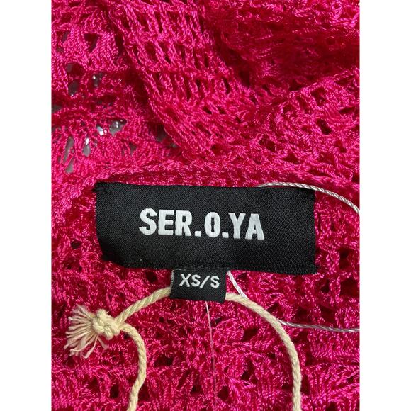Ser.O.Ya 'Allison' Pink Viscose Crochet Cardigan Size XS / S - NWT - Picture 5 of 5